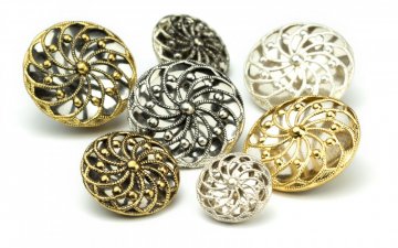 Filigree buttons - Color - antique silver