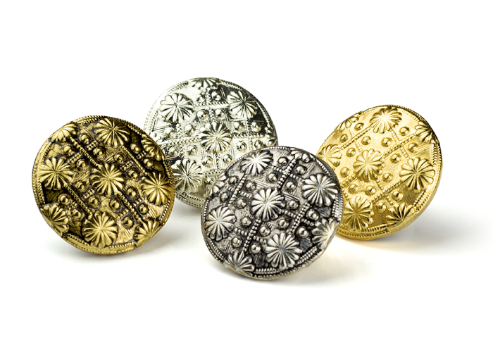knoflík módní 050 - Velikost: 14 mm ouško, Barva: zlatá